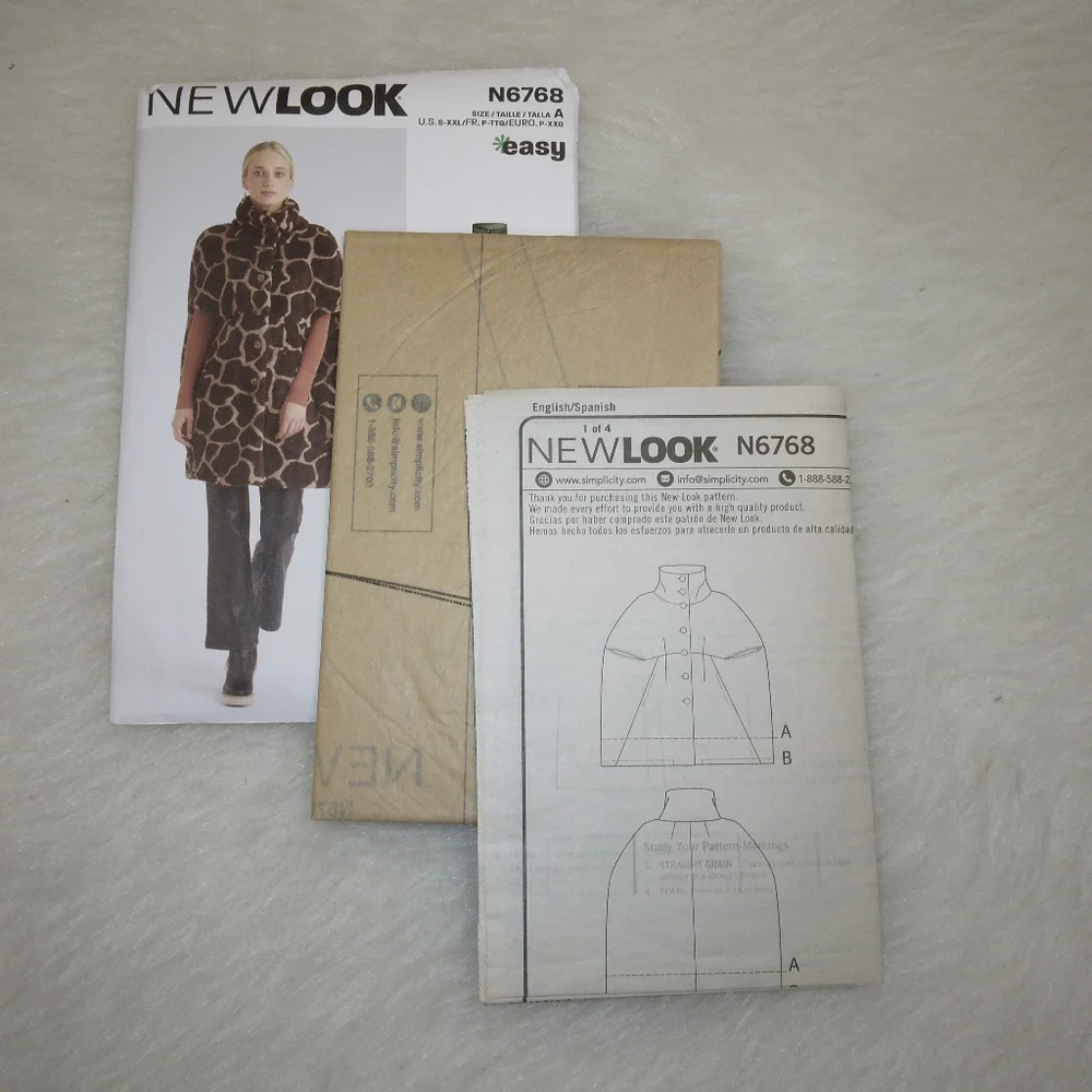 NEW LOOK N6768 Size S-XXL Misses Cape, EASY
